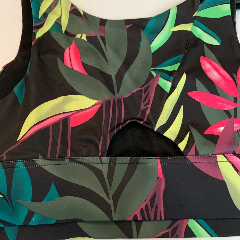 Xersion Tropical Print Medium Support Sports Bra Large - Picture 5 of 5